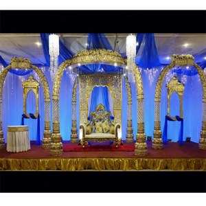 El mejor Mandap de elefante para bodas, estilo Fiji fascinante, decoraciones de Mandap con aspecto de madera único, Mandap de fibra Akshara, instalación en Florida y Reino Unido. - Product Image 1
