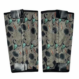 Best Quality Lightweight Breathable Mesh Horse Fly <b>Boots</b> Protective Leg <b>Cover</b> Grey Patterned Design Non Slip Fit - Product Image 3