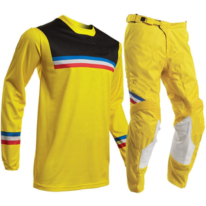 Combinaison de motocross unisexe noire et blanche à manches longues respirante avec blocs de couleur pour la course à moto, tenue de sport pour adultes toutes saisons - Product Image 5