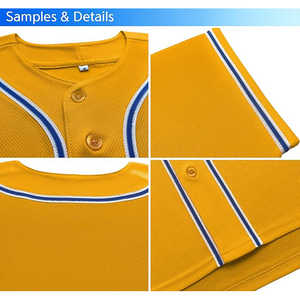 Maillot de baseball unisexe à effet froissé, texture plissée, personnalisable, maille respirante, boutons sur le devant, manches courtes - Product Image 4