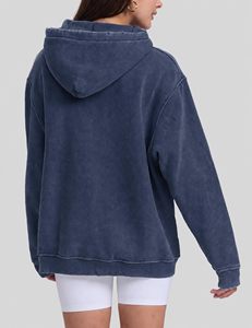 Sweat à capuche unisexe de luxe, effet vieilli, délavé, vintage, déchiré, style grunge streetwear, pull personnalisé en polaire d'hiver 100% coton - Product Image 3