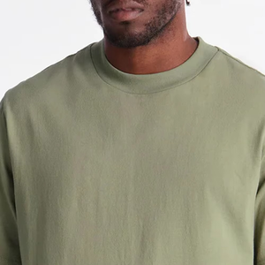T-shirt unisexe homme surdimensionné vert olive, logo personnalisé, coton premium, coupe ample, streetwear décontracté, manches courtes - Product Image 5