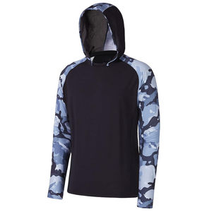 Men's <b>Hooded</b> Camo Raglan Long Sleeve Fishing <b>Shirt</b> Breathable Quick Dry UPF Sun Protection Top - Product Image 1