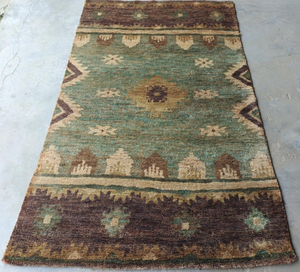 Tapis en jute naturel avec motif Ikat, tapis décoratif tissé à la main pour salon, chambre à coucher, décoration intérieure - Product Image 2
