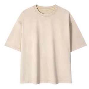 T-shirt d'été pour homme en pur coton 300G, tendance, décontracté, à manches courtes, coupe ample et oversize, nouveauté - Product Image 3