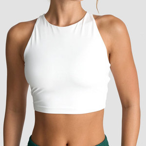Crop Tank <b>Top</b> Design Ladies High Quality Body Fit Plain Slim Fit Outdoor Gym Yoga Clothes <b>Racerback</b> High Stretchy Plain - Product Image 6