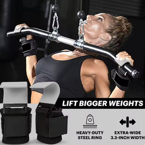 Sangles de maintien réglables en cuir antidérapantes pour la musculation, crochets de levage de poids, accessoires de fitness unisexes de haute qualité - Product Image 5