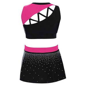 Tenue d'équipe personnalisable avec impression par sublimation, ornée de strass élégants et scintillants, uniforme de cheerleading - Product Image 4