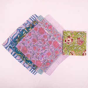 Hippie Bohemian Neck Scarf Bandana Printed Cotton Square Headwear Floral Pattern Vintage Style Handcrafted <b>Gift</b> for Unisex - Product Image 1