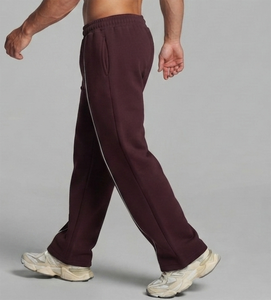 Custom Plum Men's Contrast Line <b>Oversized</b> Jogger Premium Quality Cotton Fleece Trouser Wide Leg Mens Back Pocket <b>Sweatpants</b> - Product Image 4