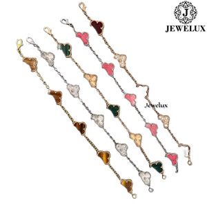 Bracelet de luxe unisexe Jewelux plaqué or 22 carats avec diamants taille brillant ronds et micro-incrustations géométriques – Meilleur prix - Product Image 5