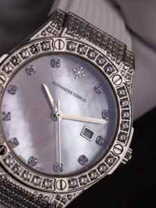 Reloj de pulsera para mujer, resistente al agua hasta 50m, cuarzo, 33mm, redondo, acero inoxidable, Alexander Ferros 2251FS-19, cristal de zafiro, hebilla de goma - Product Image 2