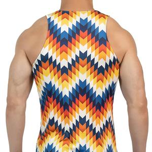 Camisetas sin mangas de cuello alto con logo personalizado, camisetas sin mangas de color liso para entrenamiento, chalecos casuales acanalados para hombre - Product Image 6