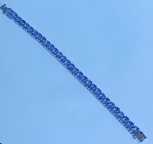 Natural Tanzanite Tennis Bracelet in Sterling <b>Silver</b> White Gold Plated Luxury Blue Gemstone Jewelry for Women Wedding Party Gift - Product Image 2
