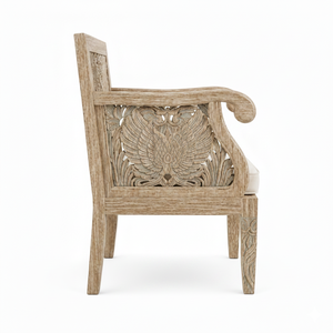 Sillón de Madera Maciza de Calidad de Exportación con Diseño de Alas de Cisne, Elegante y Moderno para Sala de Estar, Disponible a un Precio Razonable - Product Image 6
