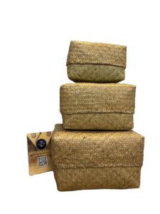 Direct Manufacturer's Handmade Durable <b>Seagrass</b> Straw Container <b>Lid</b> <b>Basket</b> Eco-Friendly Sustainable Furniture Accessories - Product Image 3