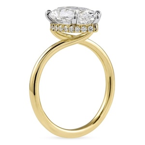 Anillo de compromiso con diamante cultivado en laboratorio de corte pera de 2.75 CT, certificado por IGI, anillo solitario de oro amarillo de 18K, anillo de boda - Product Image 5