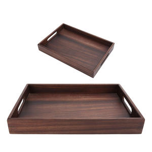 Bandeja Decorativa de Madera de Teca Sólida con Acabado Elegante y Diseño Rústico, con Asa, para Servir Té, Bocadillos, Desayuno, Uso en el Hogar, Cocina, Mesa de Centro - Product Image 4