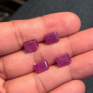 Natural <b>Ruby</b> Emerald Cut 8x10mm Loose Unheated Red Corundum Gemstone Indian Origin Octagon Shape Good Quality Wholesale Gem - Product Image 4