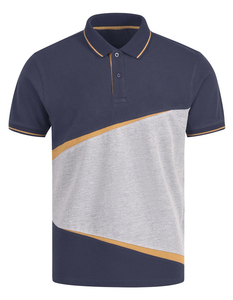 Chemise de golf à manches courtes pour homme, bleu marine, tricotée, polyester/coton, couleur unie, respirante, coupe classique - Product Image 5