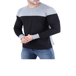 Camisetas de Manga Larga para Hombre, Lisas, de Alta Calidad, Estilo Vintage, Color Negro/Gris, Personalizables - Product Image 3