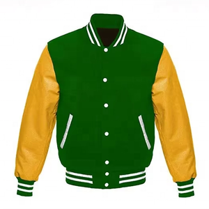 Chaqueta Varsity Vintage Personalizada OEM para Hombre, Chaqueta Letterman de Invierno con Mangas de Cuero para Escuela y Universidad - Product Image 4