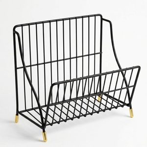 Handmade 28 cm Black Brass Slanted Front Wood File Rack Kitab Slant Wire Desk <b>Organiser</b> for Home Decor Hotels and <b>Weddings</b> - Product Image 3