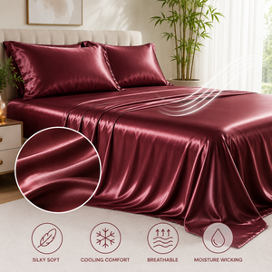 Premium <b>Comfort</b> 300 TC Bamboo Bed Linen | Soft Cooling Quick Dry Sheet Set for Hospitality Suites Vacation Homes and Daily Use - Product Image 4