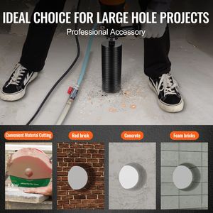 Punta diamantata da 4 pollici per foratura a umido/a secco per mattoni, blocchi e cemento con adattatore per punta pilota e attacco SDS Plus - Product Image 4