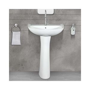 Innovador lavabo de cerámica con pedestal para lavandería, 555x420x845mm, lavabo de porcelana para baño, lavabo para lavar ropa, conjunto Slivot - Product Image 4