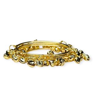 กำไลข้อมือแบบจุมกีชุบทองคุณภาพสูงทันสมัยสไตล์แคชเมียร์ ประดับด้วยกุนโกร สำหรับงานแต่งงานและงานปาร์ตี้ ราคาขายส่งพรีเมียม - Product Image 2