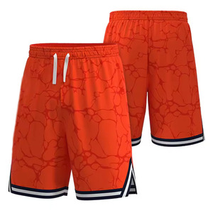 Shorts de sport en maille respirants et à séchage rapide pour homme, avec taille élastique, logo central avant, fente latérale, design personnalisé, pour le basketball en extérieur - Product Image 5