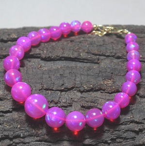 Pink Opal Round <b>Stone</b> Beads 6-9mm for <b>Bracelet</b> Making 8-16 Inches Strand Jewelry Crafting Rajasthan - Product Image 1