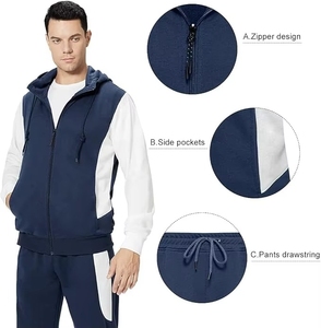Ensemble de survêtements 2 pièces pour hommes, 100% polyester, respirant, séchage rapide, léger, coupe-vent, personnalisable - Product Image 4