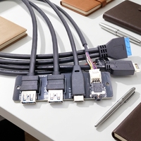 Cable USB 2.0/3.0 para Panel Frontal de Caja de Ordenador, PVC, Audio HD, 0.3m, Conductor de Cobre Puro, Suministro de Fábrica