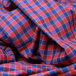 Precio al por Mayor, Tela 100% Orgánica de Algodón Khadi Tejida a Mano, Ecológica, a Cuadros, 60GSM, Ligera, Transpirable, de Secado Rápido, 150D - Product Image 1