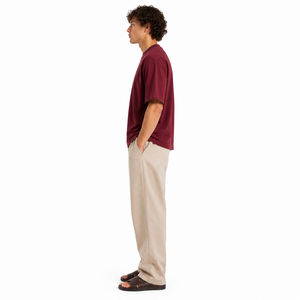T-shirts en coton surdimensionnés personnalisés pour hommes, col rond, coupe ample, manches courtes, vierges, marque privée, fournisseur USA - Product Image 2