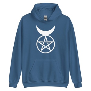 Sudadera con Capucha Bordada 100% Algodón con Símbolo del Dios Cornudo del Wicca y el Neopaganismo para Hombre - Product Image 4