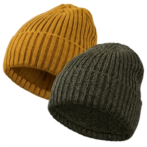 Custom Solid Color Fashion Unisex Reversible Beanie <b>Hat</b> Knit Winter Adult Acrylic Common Travel - Product Image 3