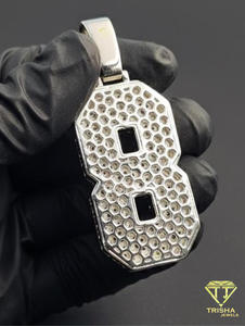 Moissanite Diamond <b>Iced</b> <b>Out</b> 8 Pendant Hip Hop Necklace Luxury Bling <b>Chain</b> Custom Number Jewelry Gift For Men - Product Image 6