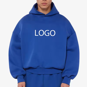 Sweat à capuche unisexe de haute qualité, 340g, en molleton lourd 100% coton, coupe ample, coupe-vent, écologique, avec logo brodé sur le devant - Product Image 4