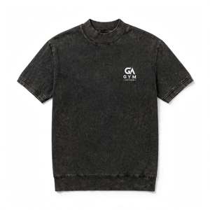 T-shirt à manches courtes en tricot pour homme GYM ACTIVE ENTERPRISES Acis Wash, coupe ample, épaules tombantes, coupe carrée, impression personnalisée - Product Image 4