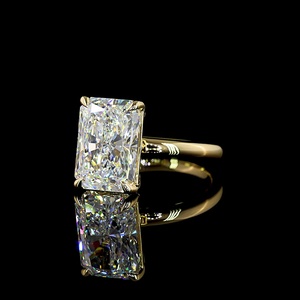 Minimalist 5CT radiant lab Grown <b>Diamond</b> <b>Ring</b> 14K Yellow Gold Solitaire Engagement <b>Ring</b> For Women Wedding Fine Jewelry Wholesale - Product Image 3