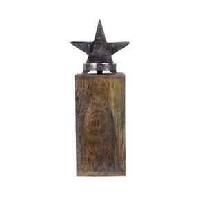 Golden Deer Shape <b>Tealight</b> Holder With Wooden Base For Christmas Home Decoration Indoor Use <b>Tealight</b> Holder - Product Image 5