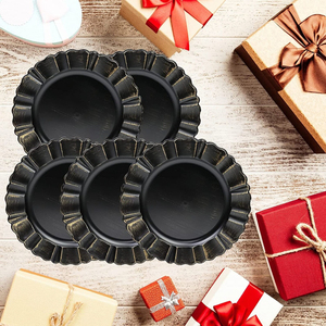 Assiette de Présentation Ronde en Métal Noir Thermolaqué à Vente Rapide – Design Élégant pour Vaisselle et Plats - Product Image 4