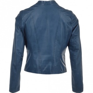Luxury Women <b>Leather</b> <b>Blazer</b> <b>Jacket</b> with Genuine <b>Leather</b> Finish for Professional and Casual Fashion - Product Image 2