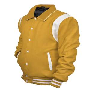 Blousons d'hiver en laine haut de gamme pour hommes, broderie personnalisée, patchwork, nouvelle mode, style universitaire, grandes tailles - Product Image 2