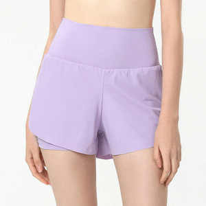 Shorts de yoga pour femmes, légers, respirants, séchage rapide, en spandex/polyester, taille haute, taille élastique, couleurs et tailles personnalisables - Product Image 5