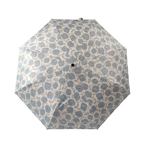 INS 21 Inch Manual Open Compact <b>Umbrella</b> <b>Windproof</b> 3-Folding Japan Style Floral Design UV Printing 8K Ribs Sun Coverage Weddings - Product Image 5