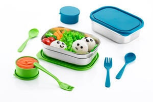 New Portable BPA-Free Stainless Steel 3-<b>Compartment</b> <b>Lunch</b> <b>Box</b> Silicone Lids Stackable Leak-Proof Heatable Grade Bento <b>Box</b> - Product Image 2